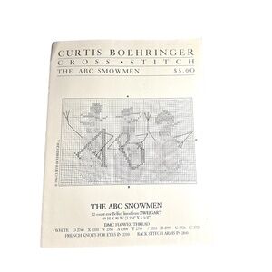 Curtis Boehringer The ABC Snowmen Cross Stitch Patterns Charts Winter VTG 1996